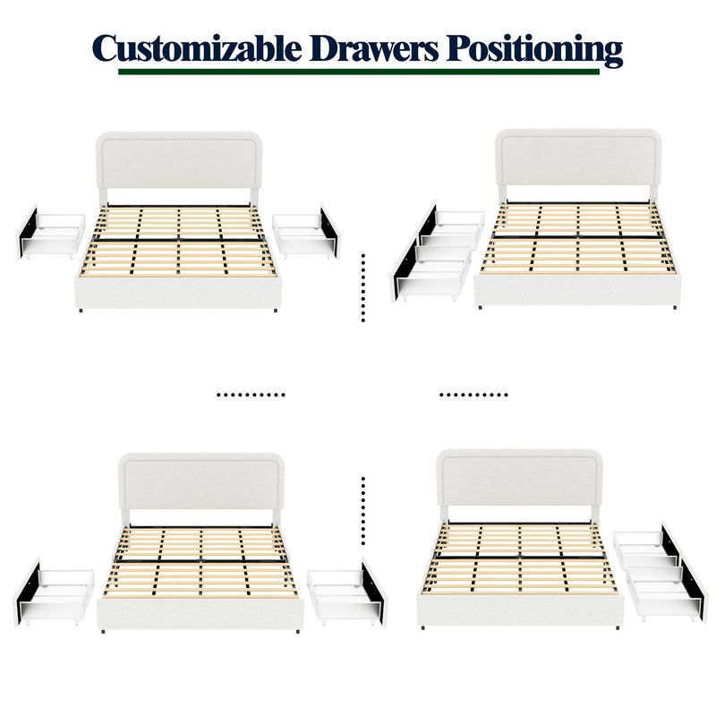 Liv - Patented With Drawers Upholstered Storage Platform Bed - R&R Furniture Gallery (Fountain Valley, CA)