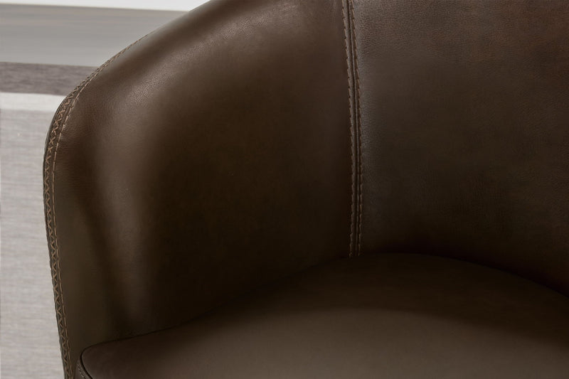 Barolo - 100% Italian Leather Swivel Club Chair (Set of 2)