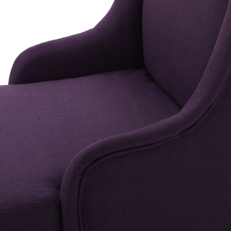 Fabric Dining Chair With High Back And Birch Wood Legs - Plum - R&R Furniture Gallery (Fountain Valley, CA)