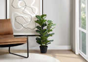 32" Tall, Artificial Plant, Fiddle Tree, Indoor, Faux, Fake, Floor, Greenery, Potted, Real Touch, Decorative - Green / Black - R&R Furniture Gallery (Fountain Valley, CA)