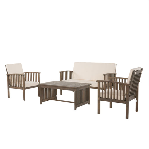 4 Piece Set Outdoor Chat Set With Water Resistant Cushions - R&R Furniture Gallery (Fountain Valley, CA)