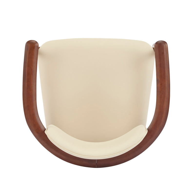 Dining Room Chairs, Ideal For Home & Kitchen (Set of 2) - Beige / Dark Walnut - R&R Furniture Gallery (Fountain Valley, CA)