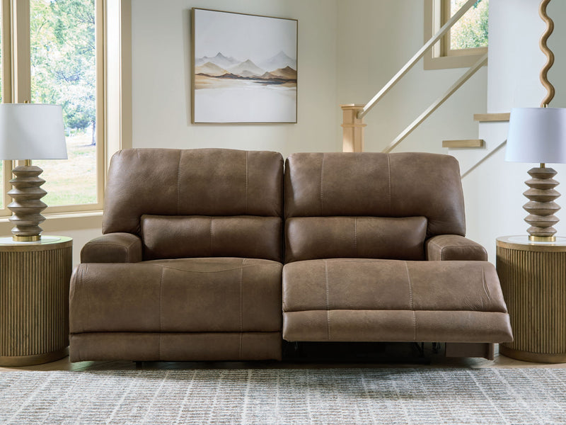 Beckley Place - 2 Seat Power Reclining Sofa With Adjustable Headrest - Earth - R&R Furniture Gallery (Fountain Valley, CA)