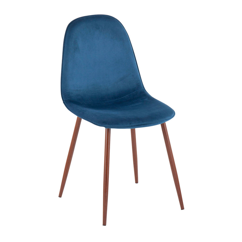 Pebble Contemporary Upholstered Dining & Accent Chair Set of 2 — Walnut Legs - R&R Furniture Gallery (Fountain Valley, CA)