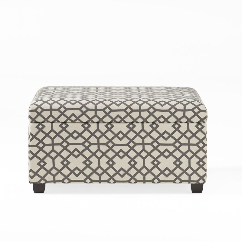 Richmond - Storage Ottoman With Unique Pattern And Ample Storage - Gray - R&R Furniture Gallery (Fountain Valley, CA)