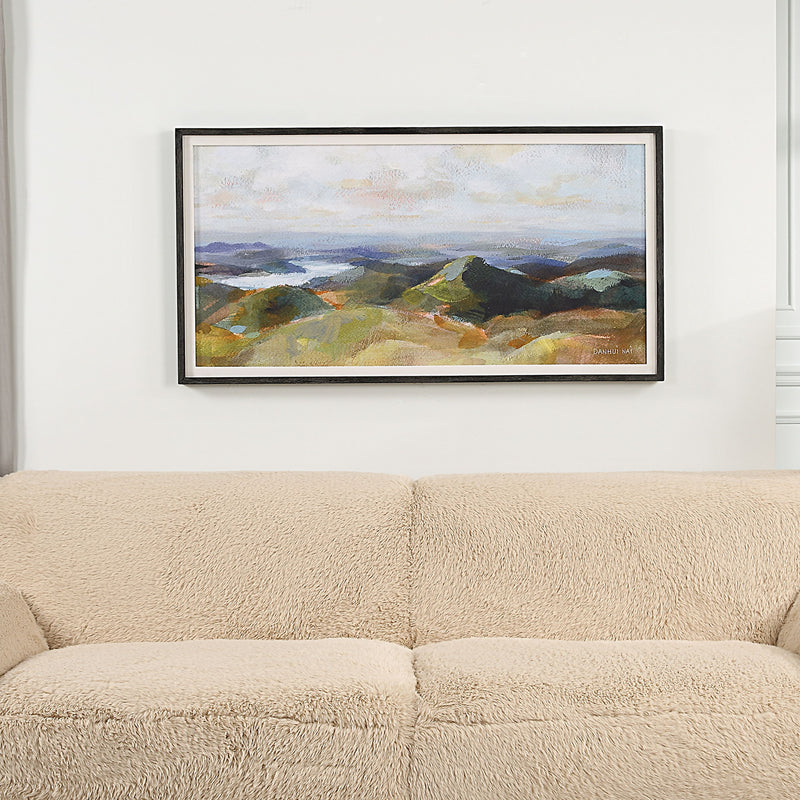 Above The Lakes - Framed Landscape Print - Gray