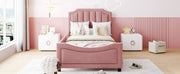 Upholstered Daybed With Classic Stripe Shaped Headboard - R&R Furniture Gallery (Fountain Valley, CA)