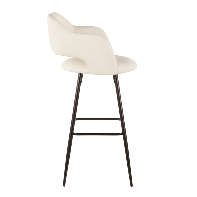 Pair of Lumi Source Margarite contemporary barstools set featuring sleek design and modern style with cushioned seats.