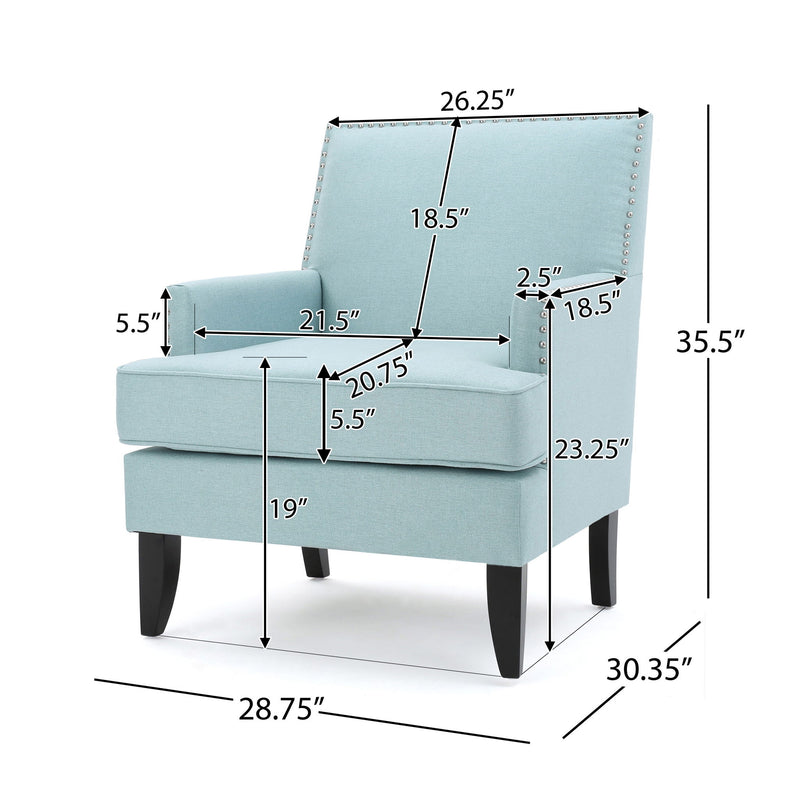 Serenada - Upholstered Fabric Club Chair With Nailhead Trim And Tapered Birch Legs - R&R Furniture Gallery (Fountain Valley, CA)