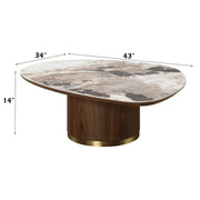 Willene - Coffee Table With Ceramic Top - Ceramic Top & Walnut - R&R Furniture Gallery (Fountain Valley, CA)