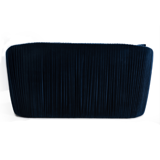 Palomar Modern Blue Velvet & Brass Sofa — view 5