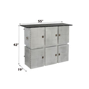 Brancaster - Bar Table With Marble Top - Marble Top & Aluminum - R&R Furniture Gallery (Fountain Valley, CA)