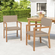 Outdoor Dining Chairs For Patios, Gardens (Set of 2) - Light Brown Multi / Light Teak - R&R Furniture Gallery (Fountain Valley, CA)