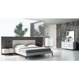 Queen Valencia Contemporary White Bedroom Set