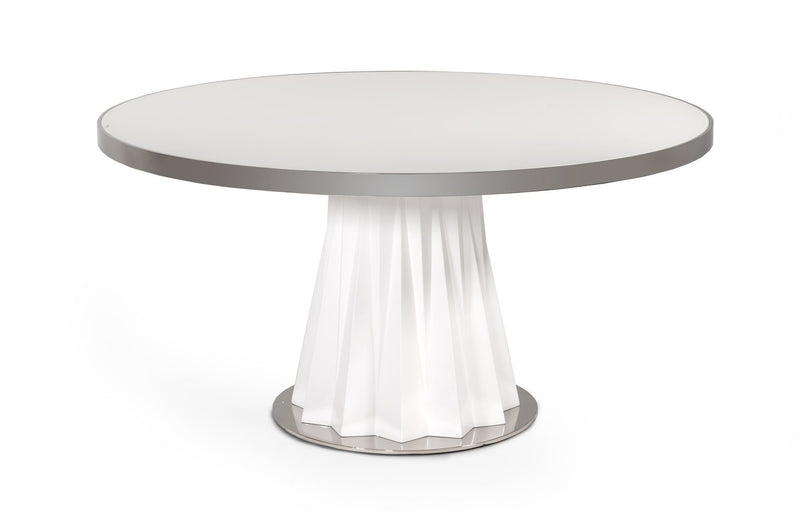 Cabaret Modern White Round Dining Table — view 5