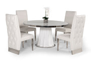 Cabaret Modern White Round Dining Table — view 3