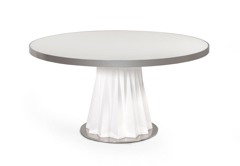 Cabaret Modern White Round Dining Table — view 4