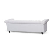 Noble House Chesterfield-style 3-seater sofa with deep button tufting and classic stationary design in a rich upholstery fabric.