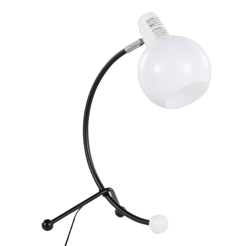 Lumi Source Eileen contemporary black and white task table lamp with adjustable arm on a desk