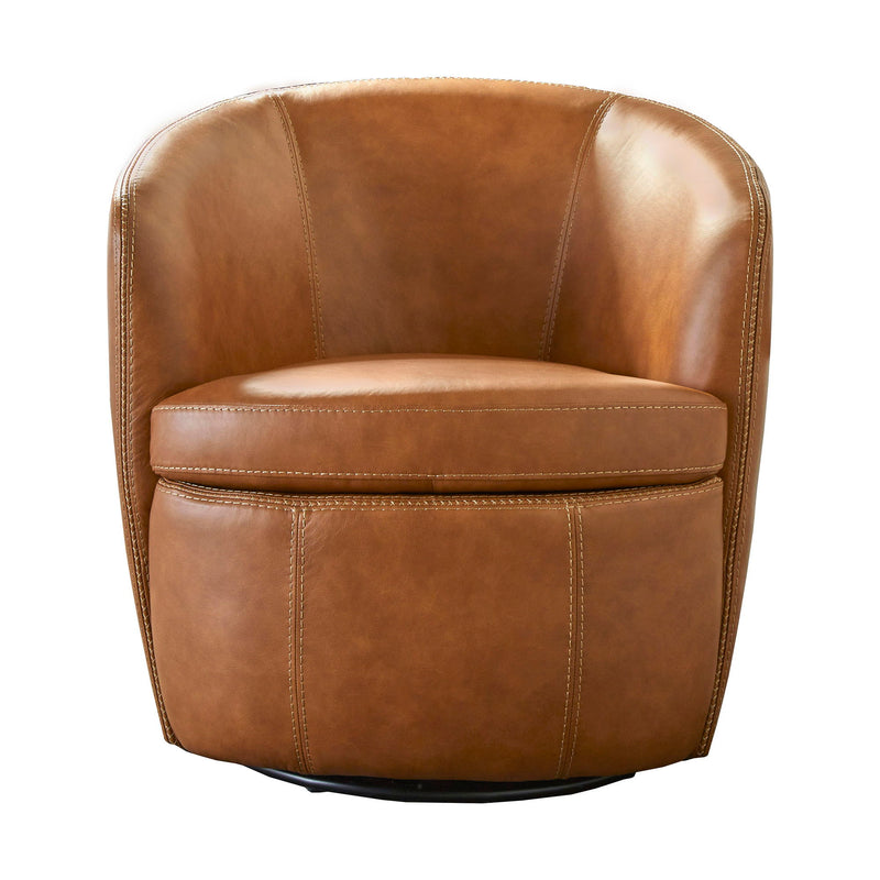 Barolo - 100% Italian Leather Swivel Club Chair (Set of 2) - R&R Furniture Gallery (Fountain Valley, CA)