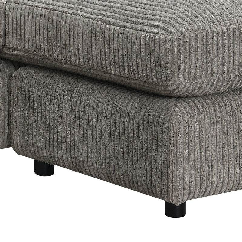 Tavia - Reversible Sectional Sofa With 6 Pillows - Gray Corduroy - R&R Furniture Gallery (Fountain Valley, CA)