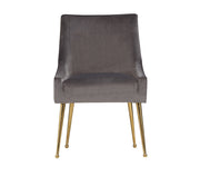 Castana Modern Grey Velvet & Gold Dining Chair (Set of 2) — view 2