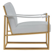 Larson Modern White Leatherette & Gold Accent Chair — view 3
