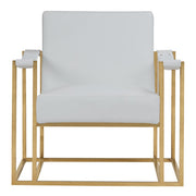 Larson Modern White Leatherette & Gold Accent Chair