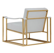 Larson Modern White Leatherette & Gold Accent Chair — view 4