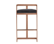 Halifax Modern Black Velvet & Rosegold Bar Stool — view 2