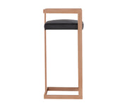 Halifax Modern Black Velvet & Rosegold Bar Stool