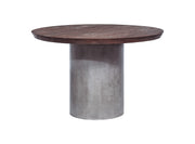 Renzo Modern Round Oak & Concrete Dining Table — view 4