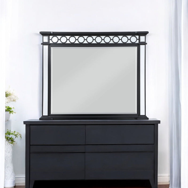 Varian II - Mirror - Mirrored, Black & Sliver - R&R Furniture Gallery (Fountain Valley, CA)