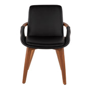 Lumi Source Cosmo mid-century side chair with wooden legs and upholstered seat in a modern living room setting.