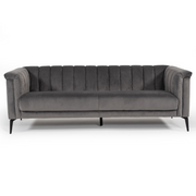 Jeremy Modern Grey Velvet Sofa — view 3