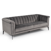 Jeremy Modern Grey Velvet Sofa — view 4