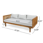Claremont - 3 Seater Daybed Teak Acacia Wood Water Resistant Cushions - R&R Furniture Gallery (Fountain Valley, CA)