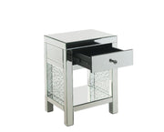 Nysa - 18" X 14" Accent Table - Mirrored & Faux Crystals - R&R Furniture Gallery (Fountain Valley, CA)