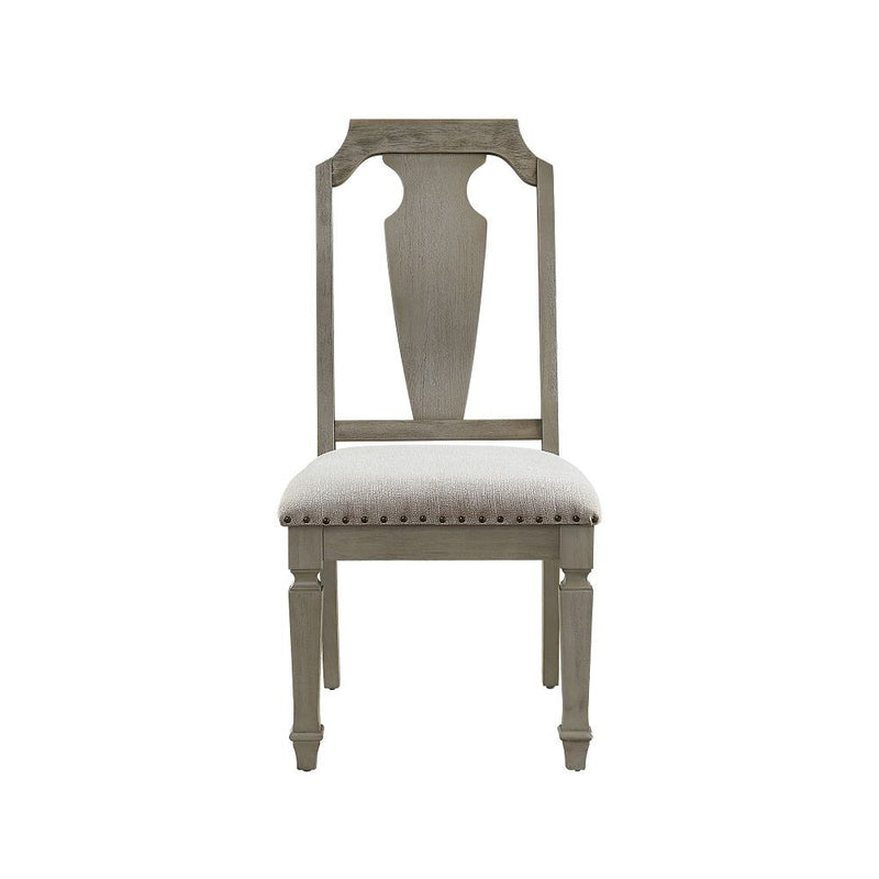 Zumala - Side Chair (Set of 2) - Beige Linen & Weathered Oak - R&R Furniture Gallery (Fountain Valley, CA)