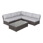 Comfortable Modern Patio Rattan Sectional Set With Cushions - R&R Furniture Gallery (Fountain Valley, CA)