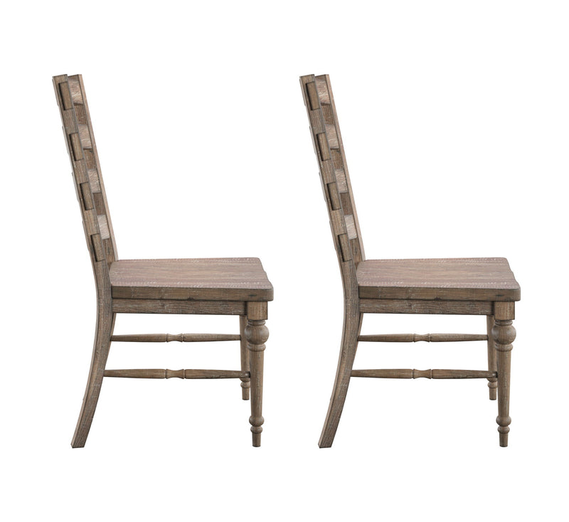 Ladderback Dining Chairs, (Set of 2) - Taupe - R&R Furniture Gallery (Fountain Valley, CA)