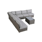 Comfortable Modern Patio Rattan Sectional Set With Cushions - R&R Furniture Gallery (Fountain Valley, CA)