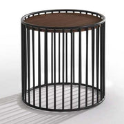Bronson Modern Walnut & Black Round Tea Table — view 2