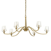 Uttermost Barcelona 6-light brass chandelier with gold finish, featuring elegant curved arms and classic design.