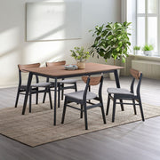 Rebi - Dining Table - Walnut & Black - R&R Furniture Gallery (Fountain Valley, CA)