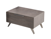 Bronx Italian Modern Faux Concrete & Grey Nightstand — view 4
