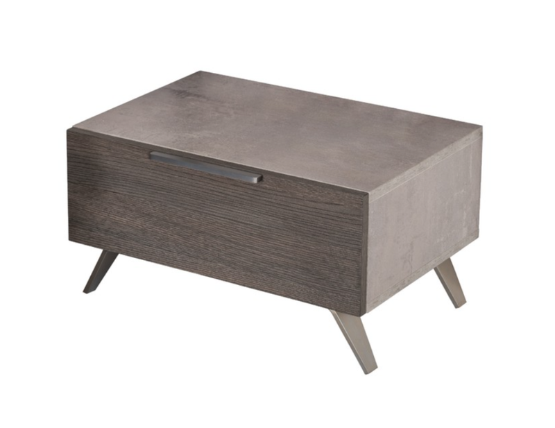 Bronx Italian Modern Faux Concrete & Grey Nightstand — view 4