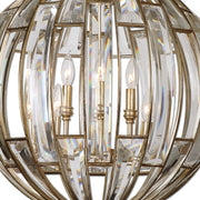 Uttermost Vicentina 6-light gold sphere pendant lighting fixture with modern design and spherical glass shades.