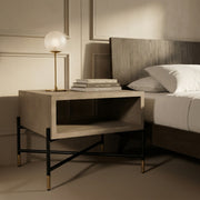 Walker Modern Concrete & Metal Nightstand — view 5