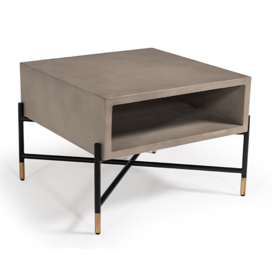 Walker Modern Concrete & Metal Nightstand — view 2